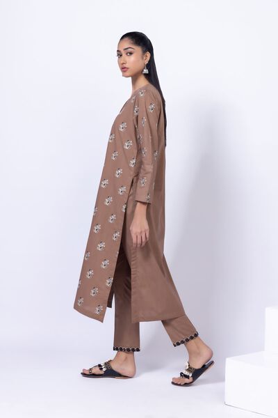 Embroidered | Crosshatch Poplin | Pants | AED 40.00