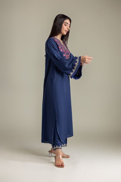 Embroidered | Cambric | Cambric Solid Pants | AED 130.00
