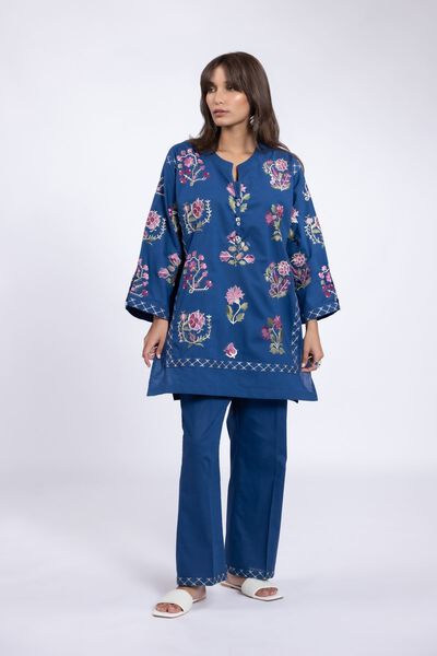 Embroidered | Crosshatch Poplin | Pants | AED 24.00