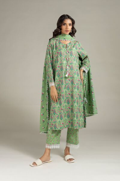 Printed | Heavy Textured Cotton | Pants | AED 70.00