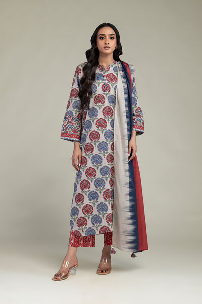 Printed | Cambric | Red Cambric Pants | AED 130.00
