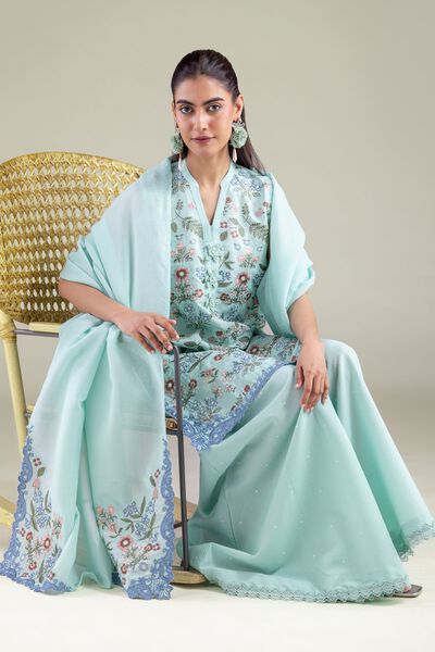 Embroidered | Mesuri | Floral Sleeveless Kurta | AED 125.00
