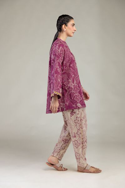 Printed | Cotton Dobby | Floral Beige Shalwar | AED 80.00