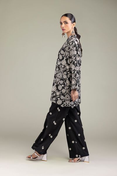 Embroidered | Cambric | Black Cambric Pants | AED 80.00