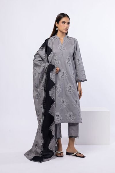 Embroidered | Crosshatch Poplin | Pants | AED 60.00