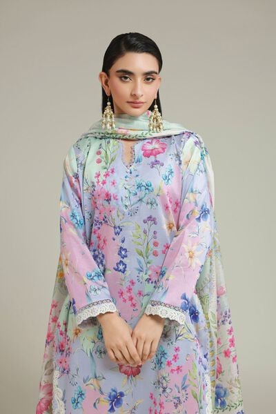 Printed | Satin | Fabrics 3 Piece | AED 200.00