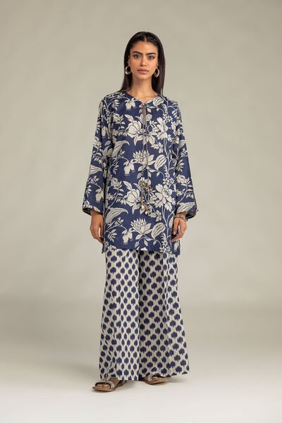Printed | Cambric | Navy Cambric Pants | AED 130.00
