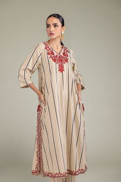 Embroidered | Cambric | V-Neck Cambric Kurta | AED 150.00