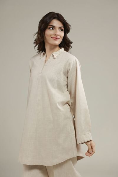 Embroidered | Heavy Textured Cotton | Short Solid Kurta | AED 100.00