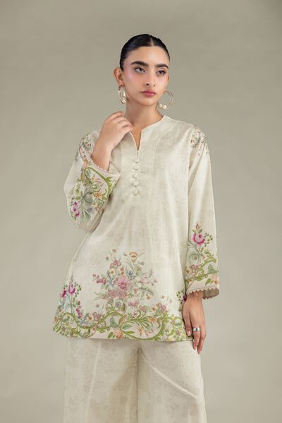 Printed | Cambric | Short V-Neck Kurta | AED 150.00