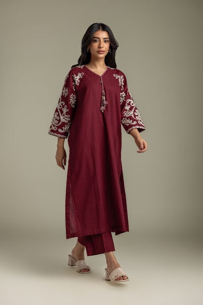 Embroidered | Heavy Textured Cotton | Pants | AED 130.00