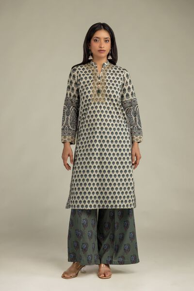 Embroidered | Cambric | Paisley Cambric Pants | AED 130.00