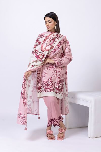 Embroidered | Crosshatch Poplin | Pants | AED 24.00