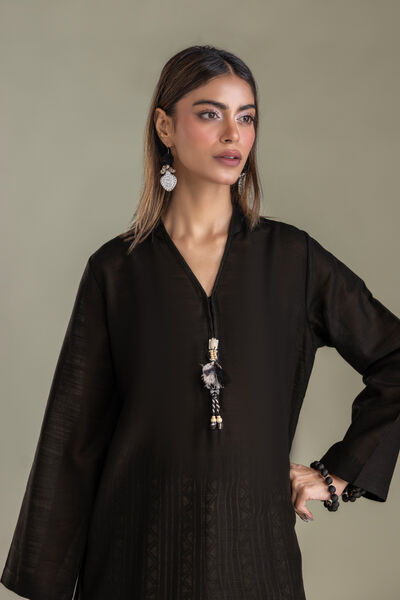 Printed | Light Khaddar | Black Khaddar Kurta | AED 150.00