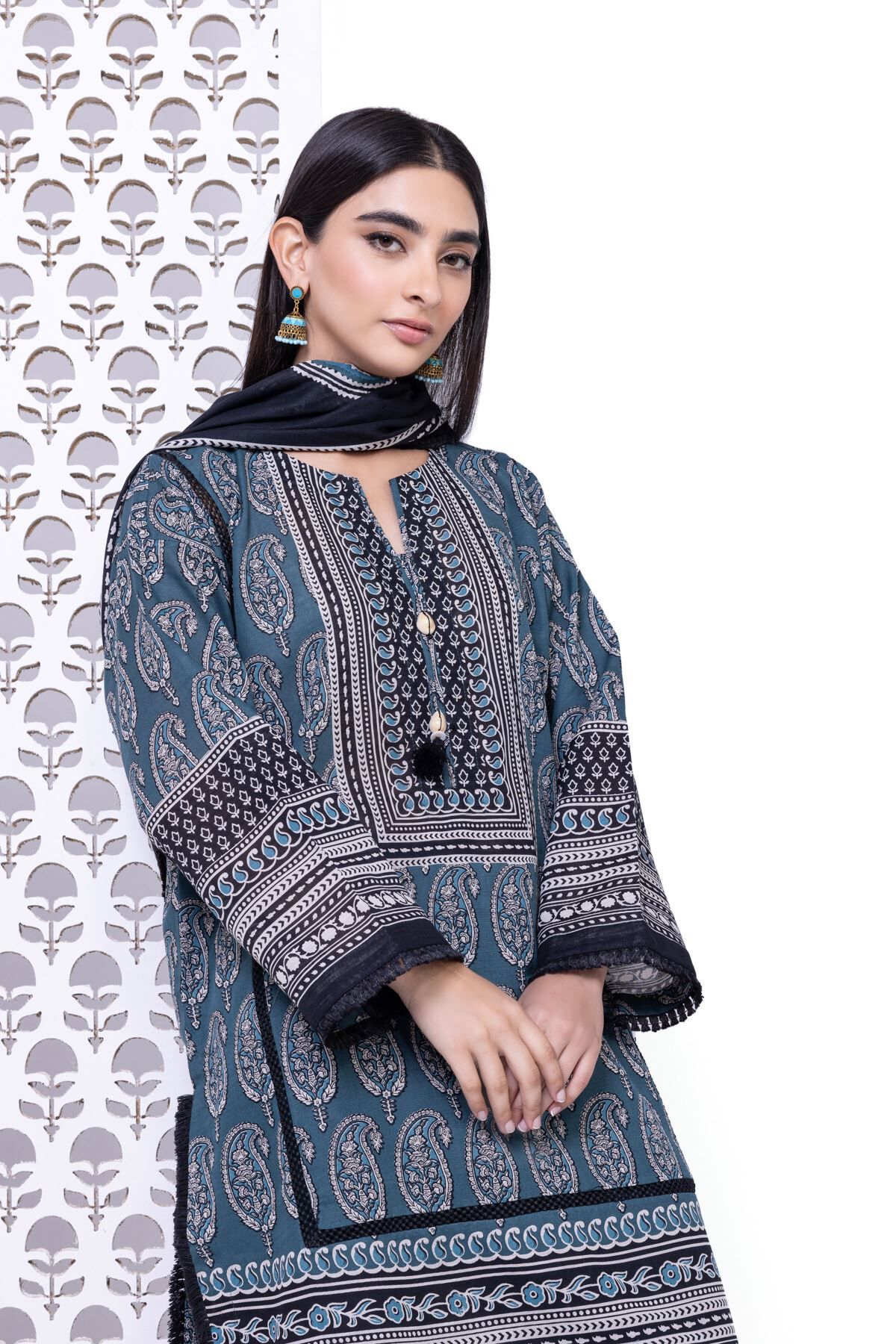 Buy Fabrics 3 Piece | 0.0 N/A | LKN08-VG_TEAL | Khaadi United Arab