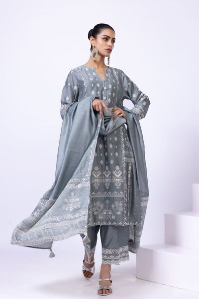 Embroidered | Raw Silk | Pants | AED 30.00