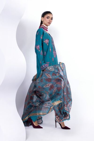 Embroidered | Dull Raw Silk | Fabrics 3 Piece | AED 360.00