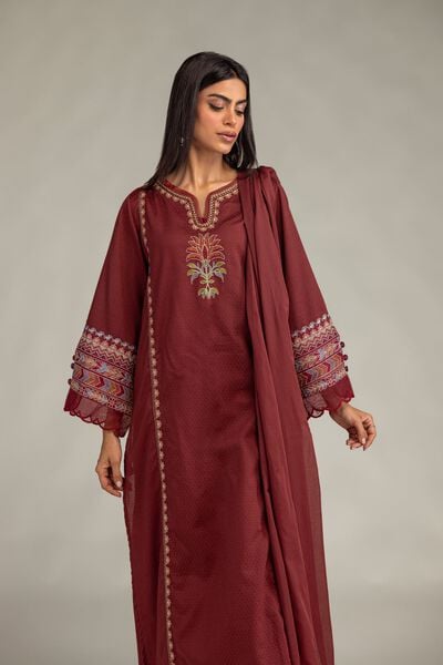 Embroidered | Cotton Dobby | Floral Cotton Kurta | AED 200.00
