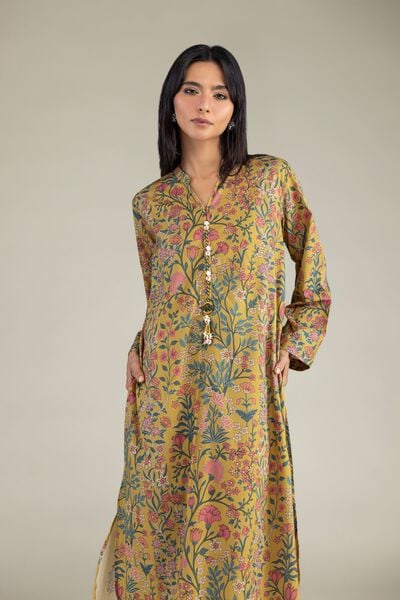 Printed | Cambric | Floral Longline Kurta | AED 150.00
