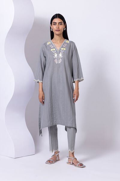 Embroidered | Leno | Pants | AED 80.00