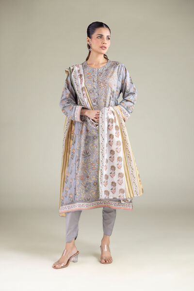 Printed | Cambric | Tapered Solid Shalwar | AED 80.00