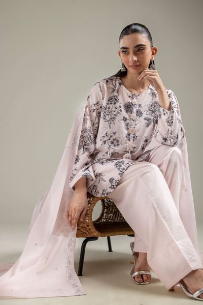 Embroidered | Cotton Dobby | Pink Cotton Kurta | AED 130.00