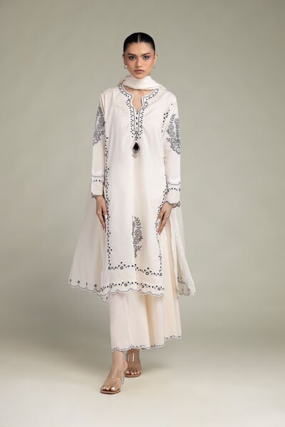 Embroidered | Cambric | Cambric Solid Pants | AED 150.00