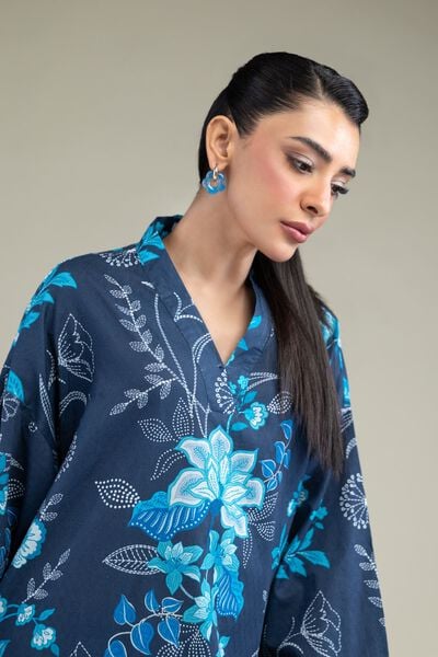 Printed | Cotton Dobby | Floral Longline Kurta | AED 150.00