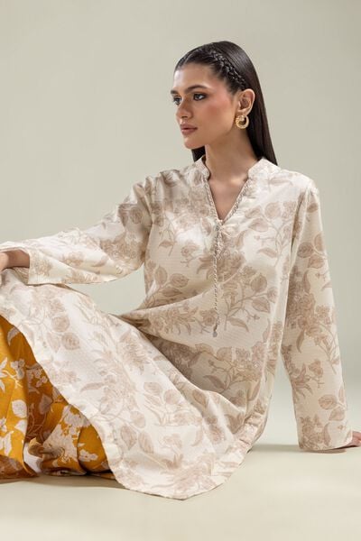 Printed | Cotton Dobby | Floral Longline Kurta | AED 100.00