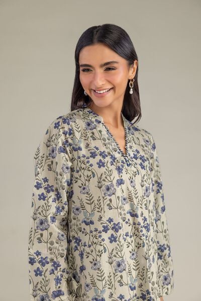 Printed | Cambric | Floral Longline Kurta | AED 150.00