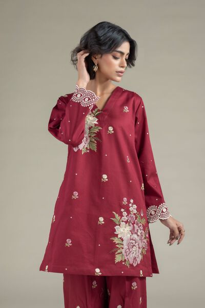 Embroidered | Textured Cotton | Kurta | AED 140.00