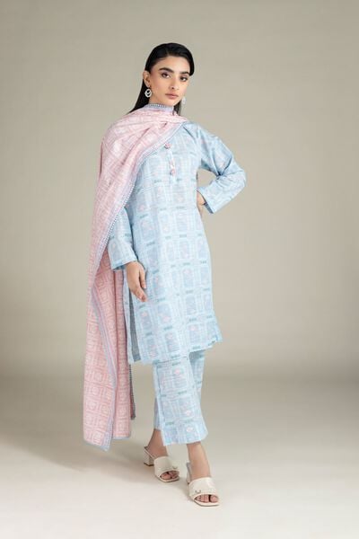 Printed | Textured Cotton | Pants | AED 70.00