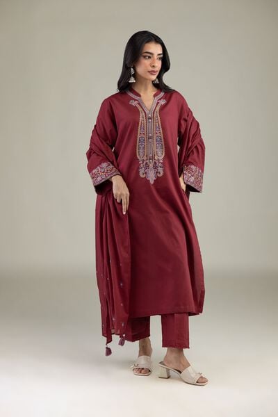 Embroidered | Cambric | Floral Cambric Kurta | AED 130.00