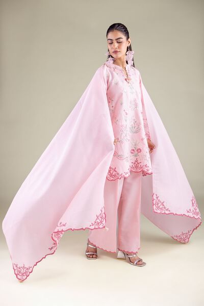 Embroidered | Mesuri | Draped Floral Dupatta | AED 75.00