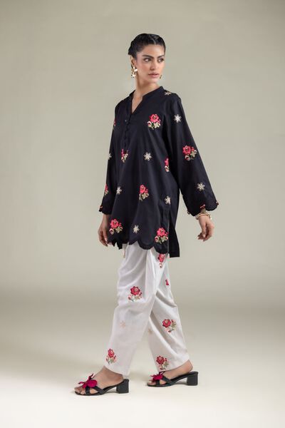 Embroidered | Textured Cotton | Floral Straight Shalwar | AED 30.00