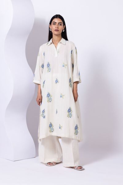 Embroidered | Leno | Kurta | AED 140.00