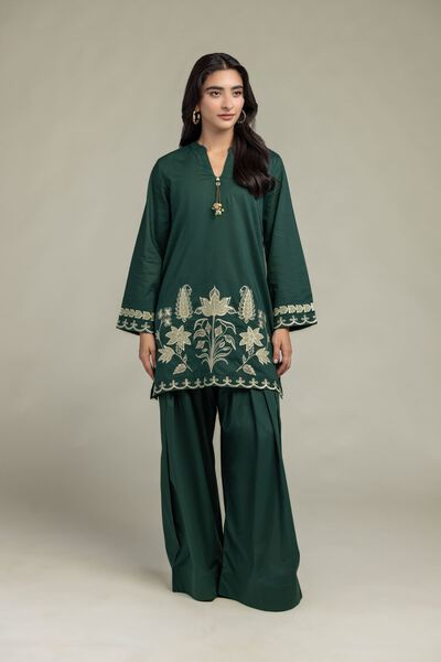 Cambric | Solid Green Shalwar | AED 100.00