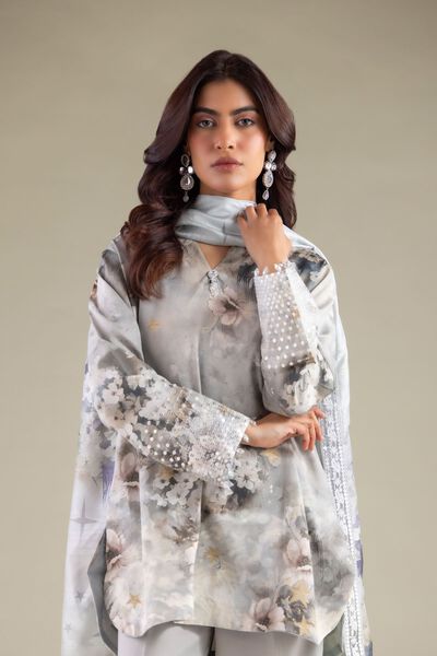 Embroidered | Raw Silk | Floral Embellished Kurta | AED 60.00