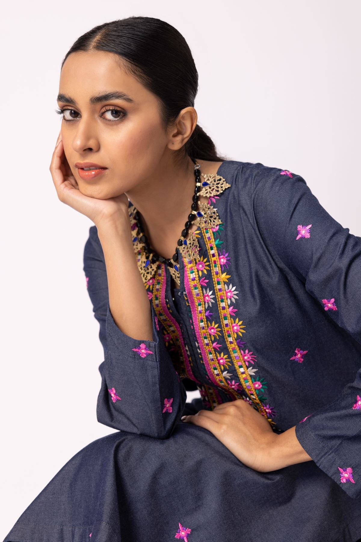 Khaadi shop denim kurti