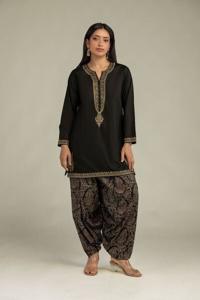 Embroidered | Cambric | Black Paisley Shalwar | AED 130.00