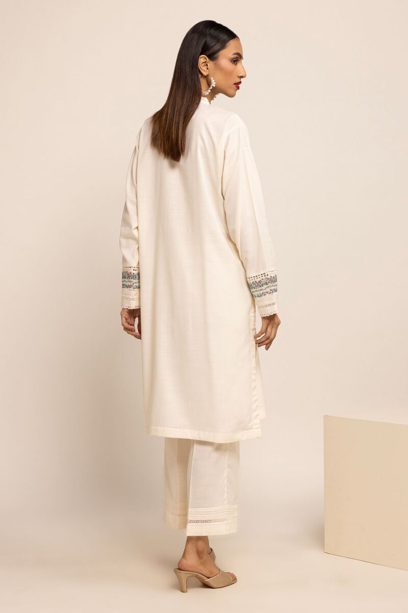Kurta | Embroidered, WHITE, hi-res image number null