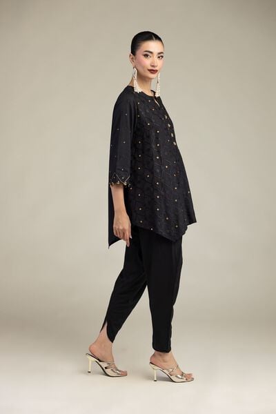Embroidered | Raw Silk | Black Silk Shalwar | AED 39.00