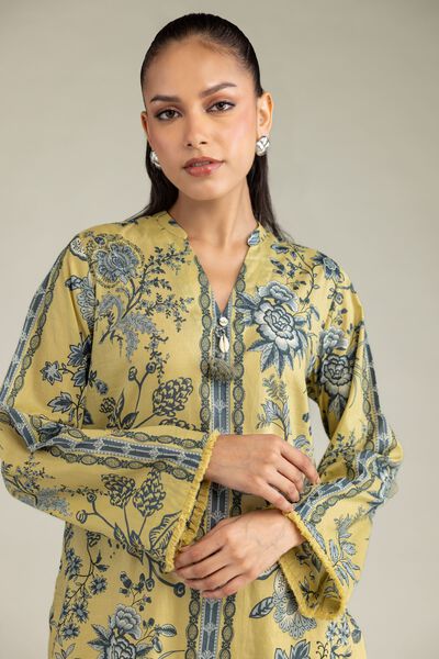 Printed | Cambric | Short V-Neck Kurta | AED 150.00