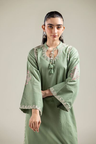Embroidered | Mesuri | Floral Embroidered Kurta | AED 180.00