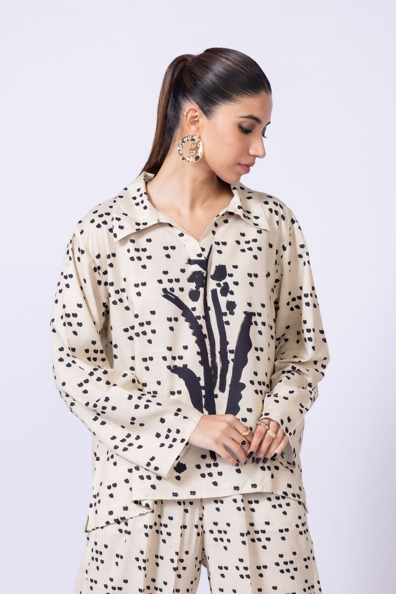 Printed | Dull Raw Silk | Blouse | AED 42.00