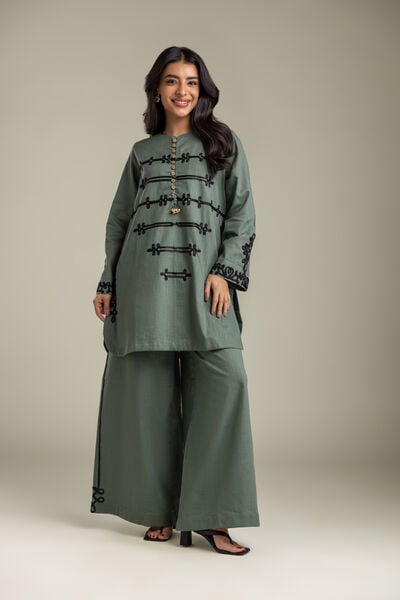Embroidered | Heavy Textured Cotton | Pants | AED 150.00