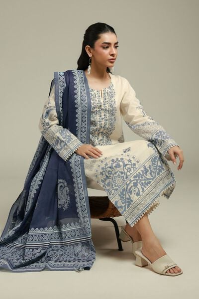Printed | Cambric | Tailored 3-Piece Set | AED 250.00