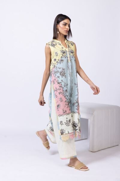 Embroidered | Crosshatch Poplin | Pants | AED 40.00