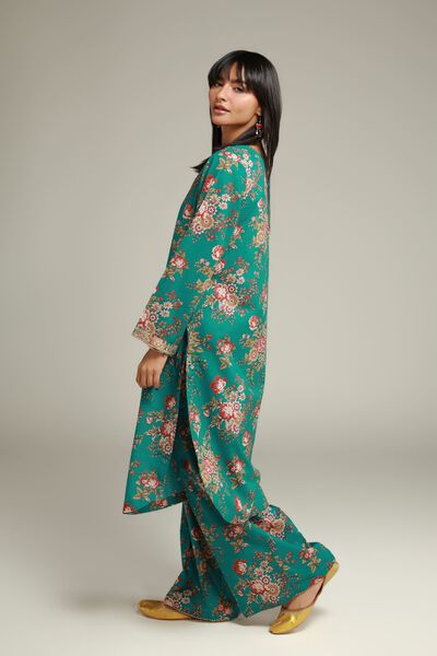 Embroidered | Cambric | Floral Cambric Pants | AED 80.00