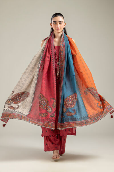 Embroidered | Mesuri | Geometric Tassel Dupatta | AED 100.00